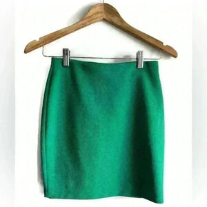 H&M Women’s Green Bodycon Textured Summer Slip On Cute Mini  Skirt XS 2